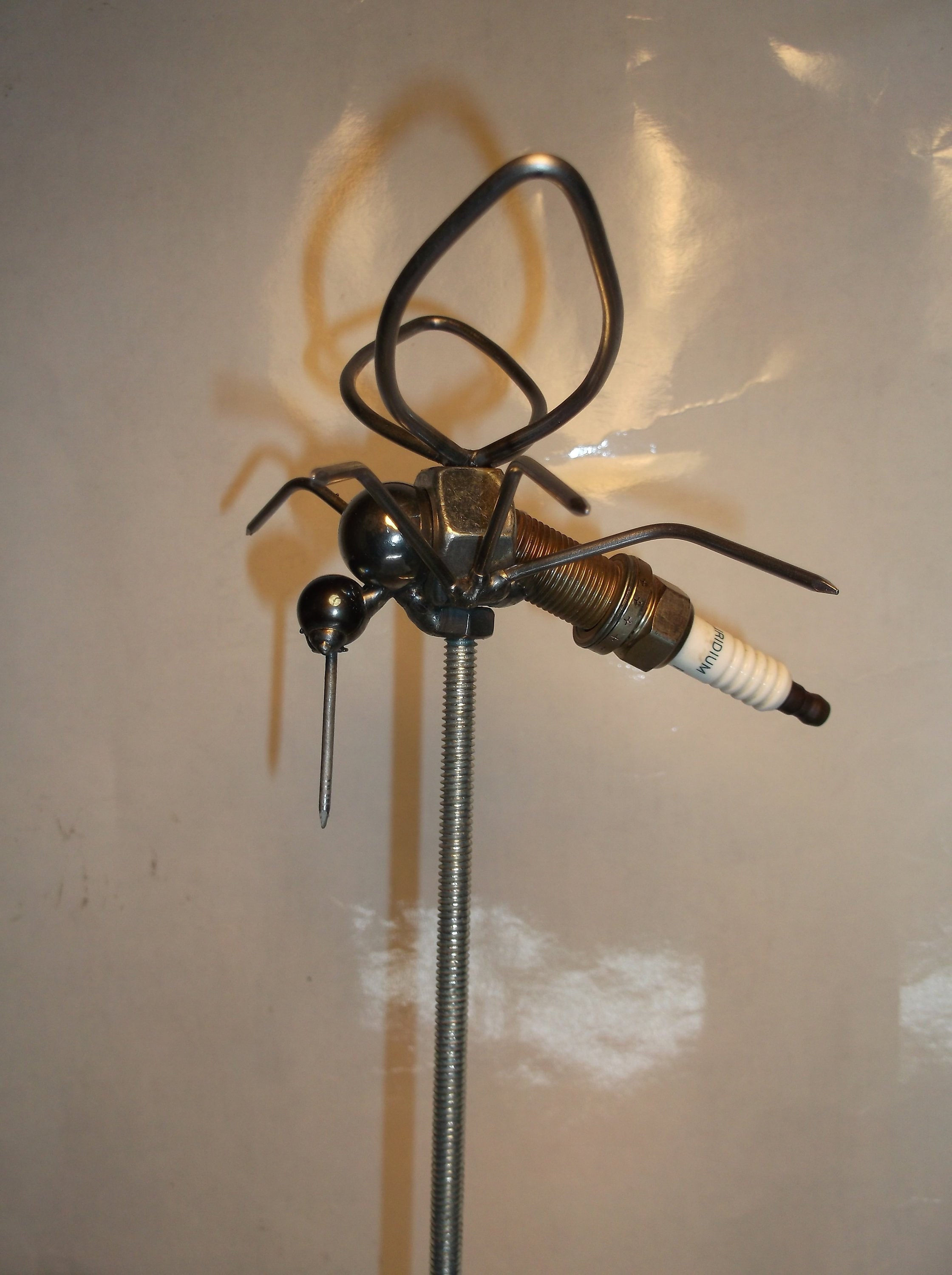 Mosquito Spark Plug Garden Stake Metal Sculpture Insect Etsy
