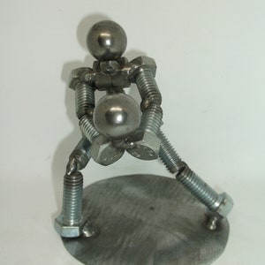 Volleyball Player, Metal Figurine, Upcycled Metal Art