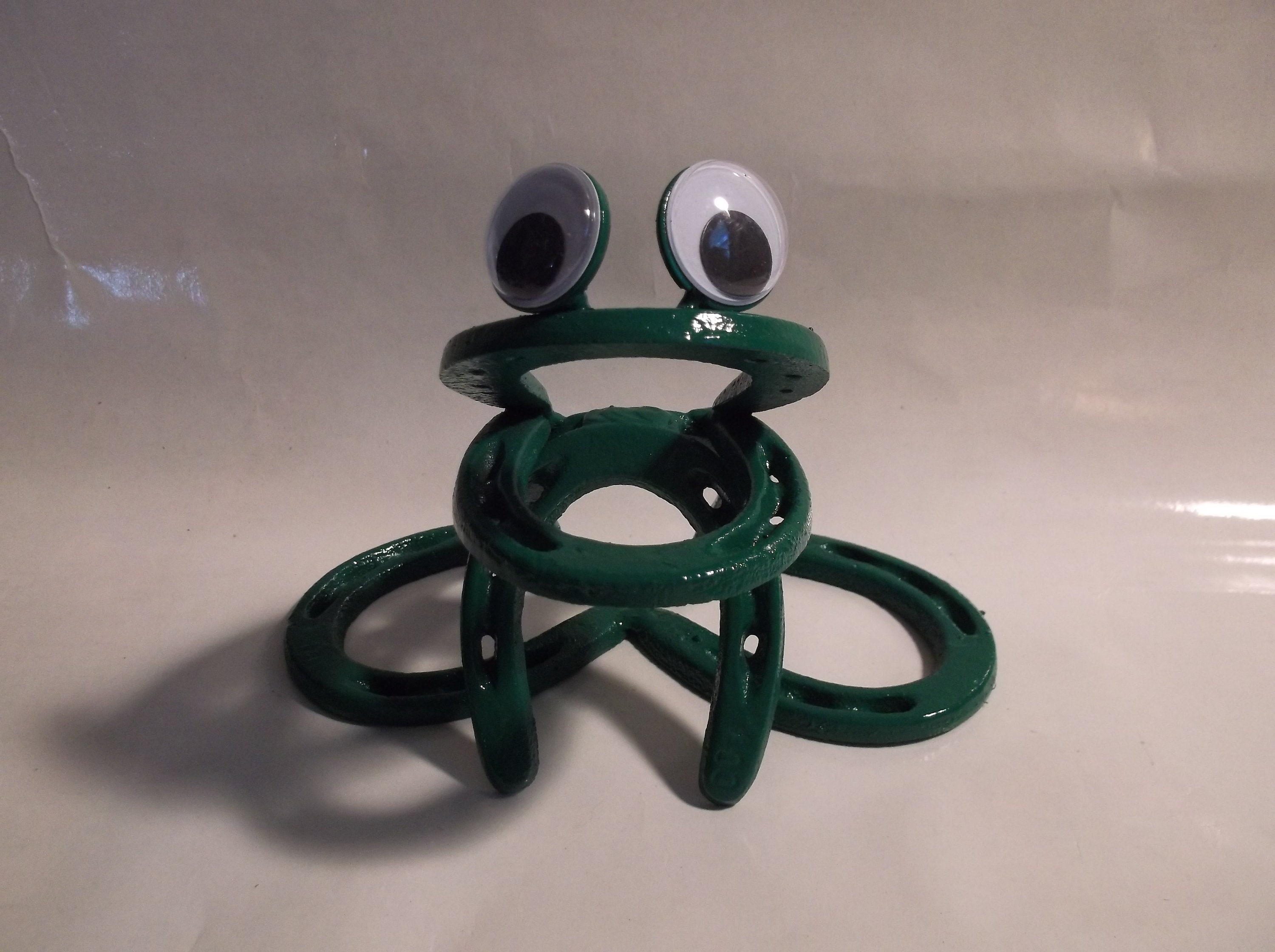 Horseshoe Frog Garden Metal Art Cute Baby Toad Yard Etsy UK