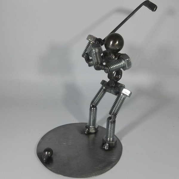 Golfer, Metal Bolt Figurine, Sports, Athlete