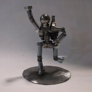 Rocket Man, Metal Bolt Figurine, Upcycled Art