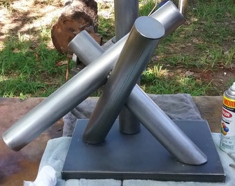 Escultura abstracta contemporánea, arte en metal soldado