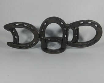 Horseshoe Dad Sculpture, Recycled Metal Art, Fathers Day Gift
