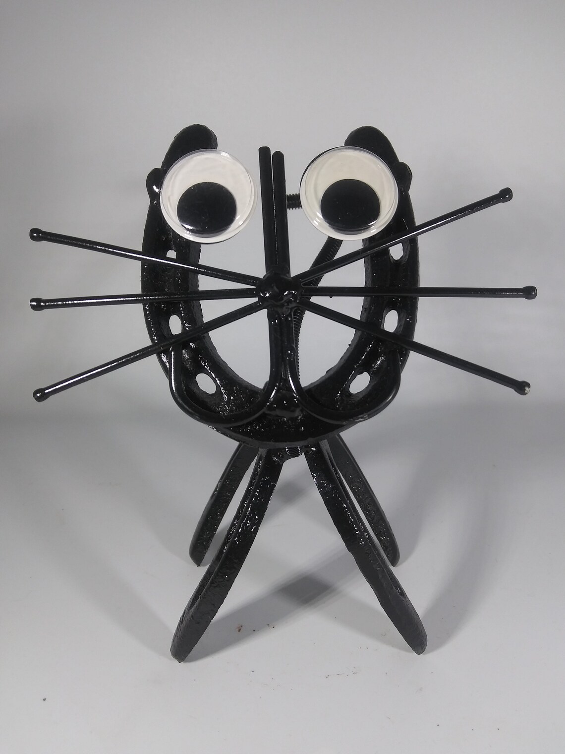 Horseshoe Cat Kitty Figurine Metal Art Upcycled Art Etsy