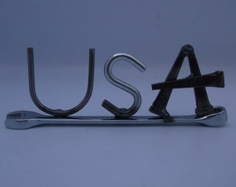 USA, tiny wrench, miniature gift ideas, recycled, up cycled, welded metal art