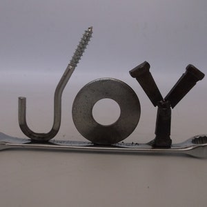 Joy, Christmas Gift, tiny wrench, miniature welded metal art