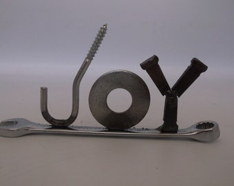 Joy, Christmas Gift, tiny wrench, miniature welded metal art