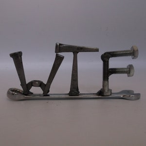 WTF, tiny wrench, miniature gift ideas, recycled, up cycled, welded metal art