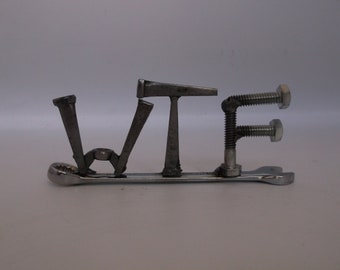 WTF, tiny wrench, miniature gift ideas, recycled, up cycled, welded metal art