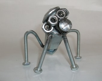 Recycled Metal Monkey Sculpture: Handmade Figurine