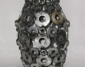 Vase Metal Recycled Art, Metal Art Home Decor