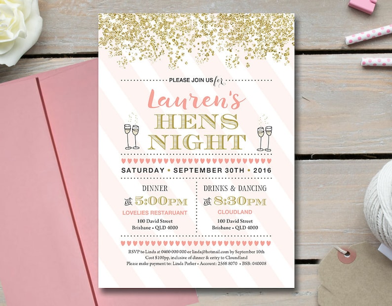 Hens Night Invitation Hens Party Invitation Printable Etsy Hens Night Invitation Hens Party Invitation Printable Etsy