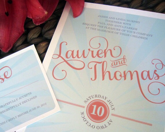Items similar to Printable Wedding Invitation and RSVP - with a vintage