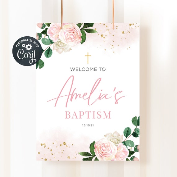 2 PERSONALISED BAPTISM WELCOME TO THE PINK/BLUE BANNERS BOY OR GIRL 2 FOR 1 