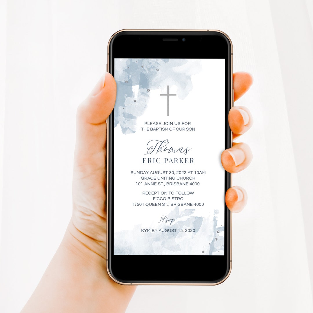 Baptism Evite, Christening Evite, Holy Communion Evite, Digital