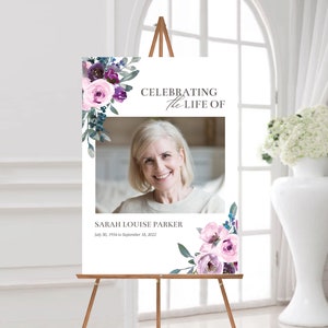 Celebration of Life Welcome Sign, Editable Funeral Welcome Sign