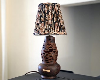 Banksia Nut & Bowtied Walnut Shelf Lamp / Small Table Lamp With or Without a Shade