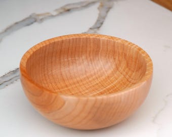 Handmade Curly Maple Bowl – Turned Wood Salad