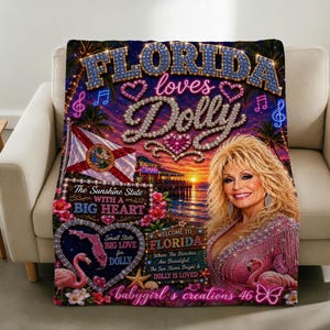 Custom Name Blanket Soft Throw Florida Loves Dolly Fan Art Keepsake Gift