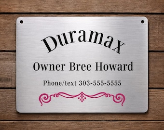 Personalized 6"x8" Aluminum Horse Stall Sign