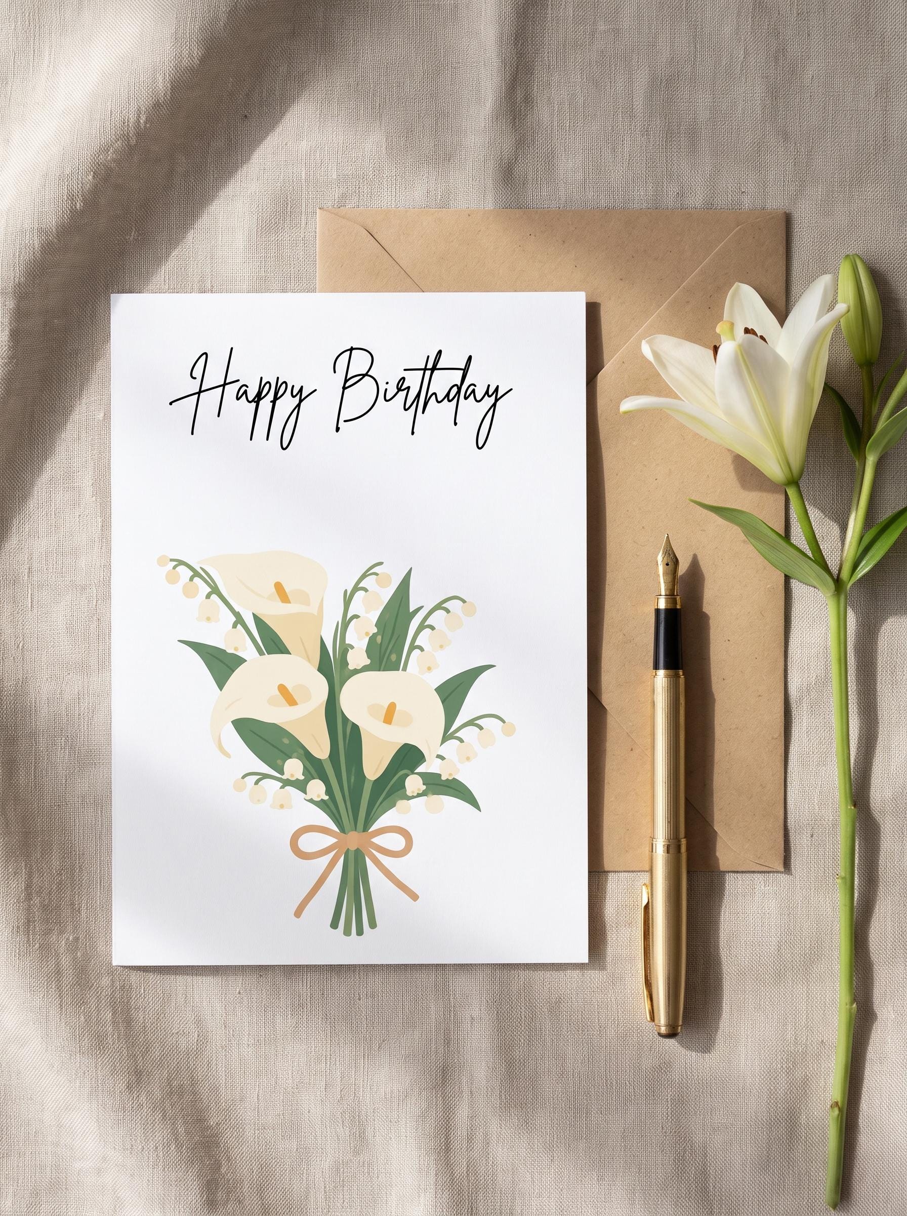 Lily Birthday Card - Etsy