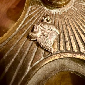May include: A silver-toned metal pendant shaped like the profile of a bearded character wearing a cap. The pendant features a textured beard and a small circular jump ring at the top for attachment. The surface has a metallic finish with visible details of the facial features and headwear, capturing a distinct character design in a compact, wearable form.