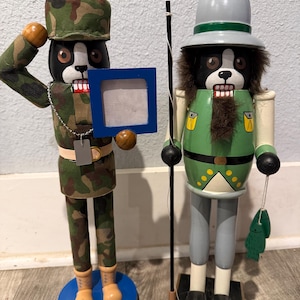 Boston terrier custom character painted nutcracker 15-16”