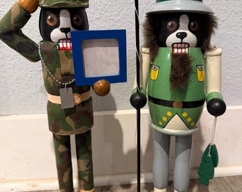 Boston terrier custom character painted nutcracker 15-16”