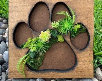 Faux succulent wood sign