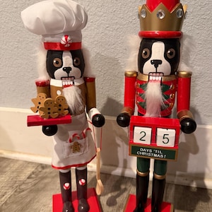 Boston terrier custom painted nutcracker 15-16”