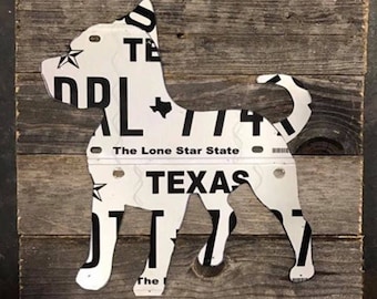 Pitbull license plate wood sign