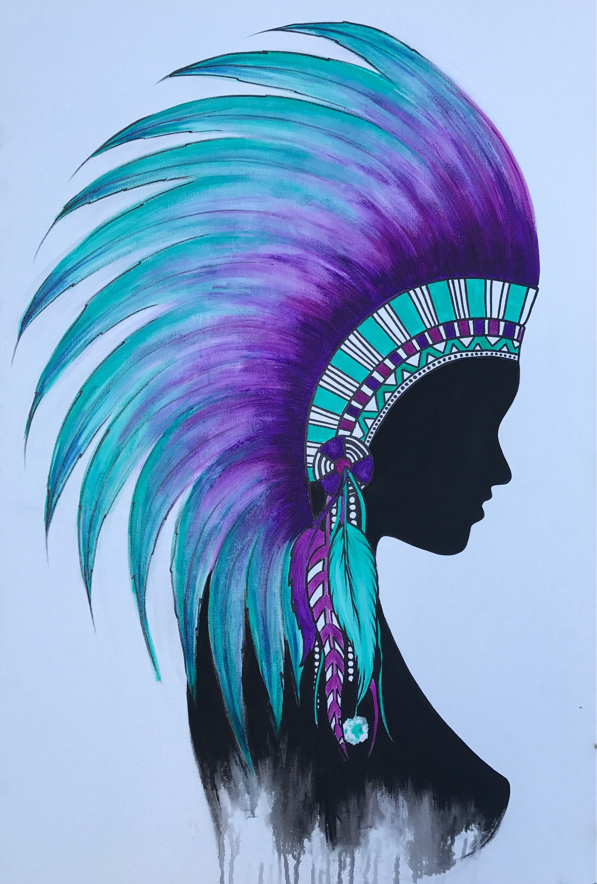Native American Headdress Painting