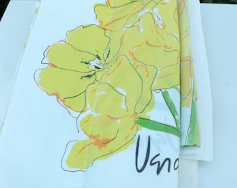 Beautiful set of vintage Vera tulip sheets - twin size - fitted bottom, top sheet, and two pillowcases