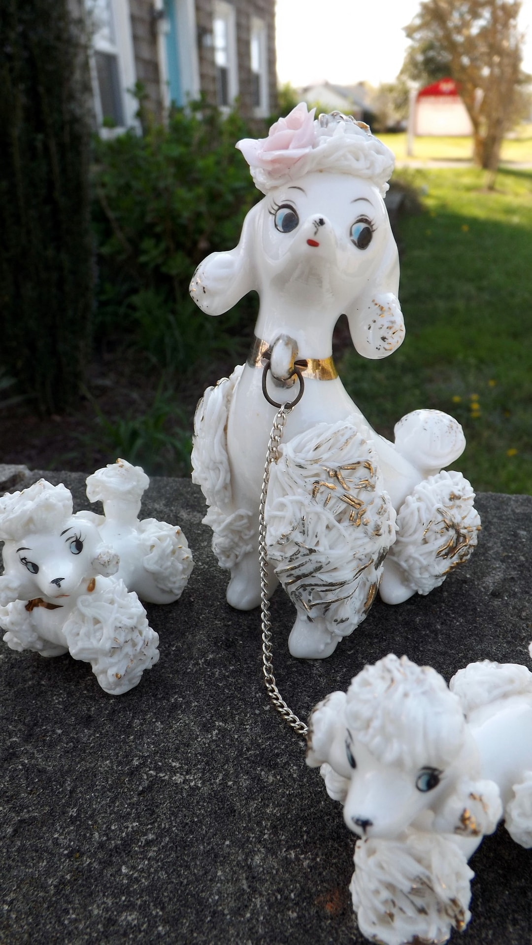 Spaghetti Poodles - Mom and Pups - White With Gold Highlights - Etsy