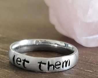 Let Them Ring - Self Worth Motivational gift, Mental Health Inspiration Jewelry (read full item desciption)