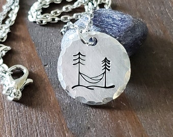 Hammock Necklace, Hammock Camping in the Trees, Camper jewelry, Hammock Chair, Outdoor Glamping