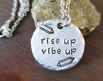 Rise Up Vibe Up Necklace, Crystal Jewelry, Raise your Vibrations