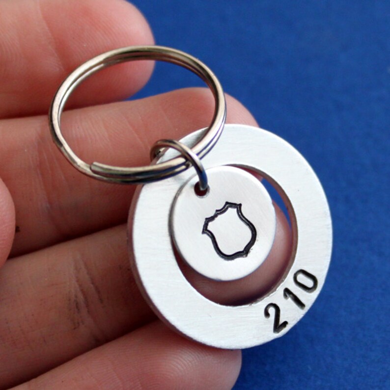 Police Officer Keychain Personalized Badge Number With Badge Etsy Denmark