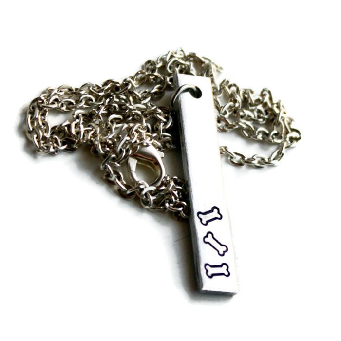 Dog Bone Necklace Dog Rescue Jewelry Love My Pup Puppy Etsy