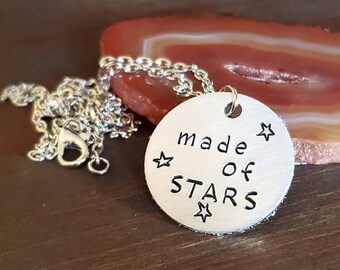 Made of Stars Necklace, Starstuff, Astronomy Geek, NASA Gift, Space Jewelry, Star Quote