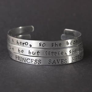 This Princess Saves Herself Bracelet, She Needed a Hero so She Became One, And Though She Be but Little She is Fierce - Girl Power Feminist