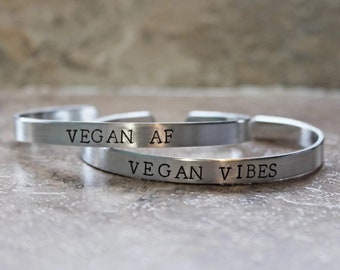 Vegan Bracelet - Vegan vibes, Vegan AF, Vegetarian Jewelry, Animal Lover, Plant Based