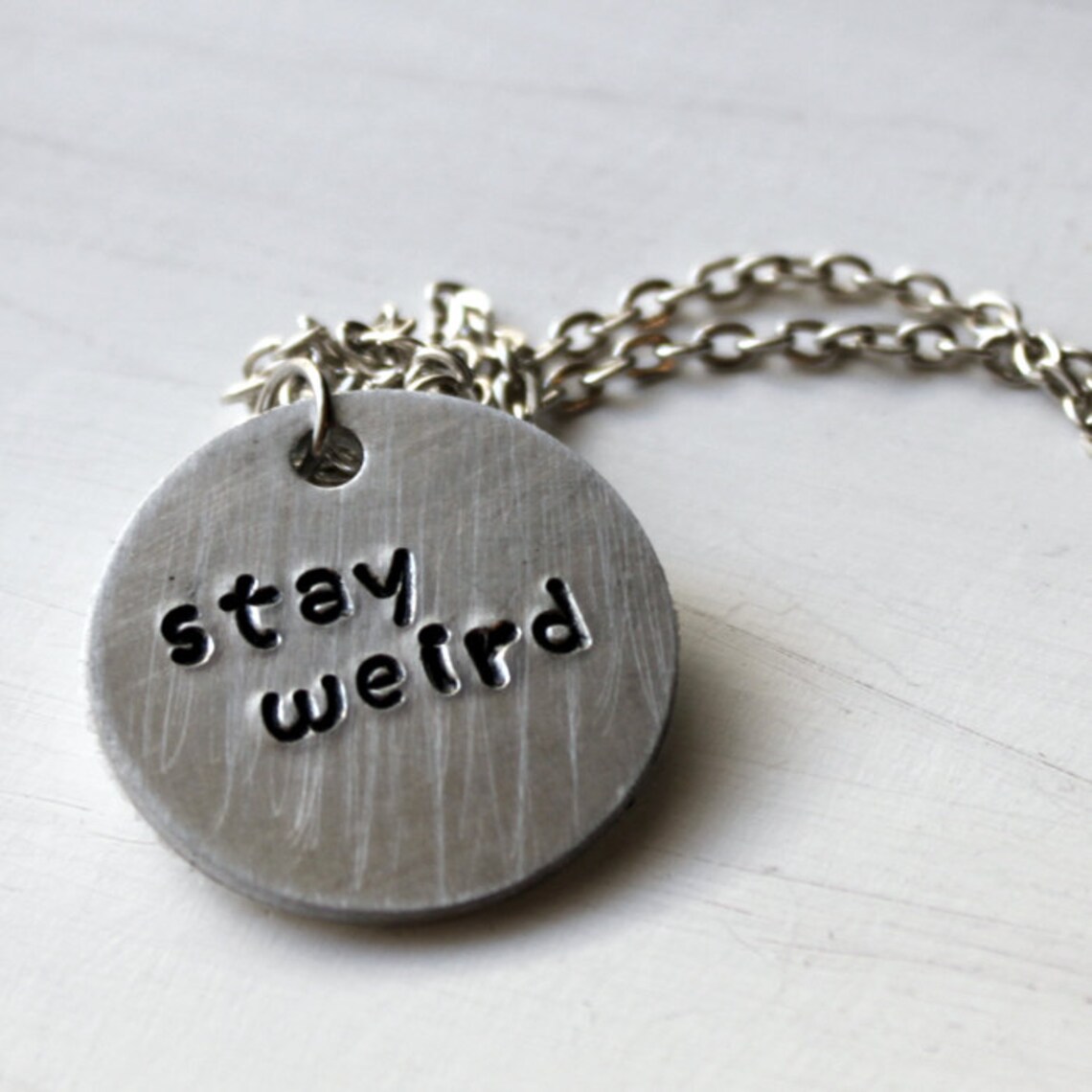 Stay Weird Necklace Weirdo Jewelry Fun Gift Idea Hand Etsy
