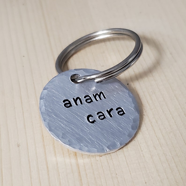 Anam Cara Keychain, Celtic Keychain, Soul Friend Gift, Key Ring, Irish Tradition, Gaelic, Simple Hand Stamped Keychain, Friendship image 2