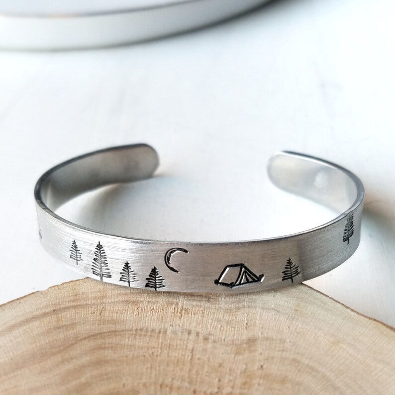 Camping Bracelet Tent Camping in the Woods With Moonlight Etsy
