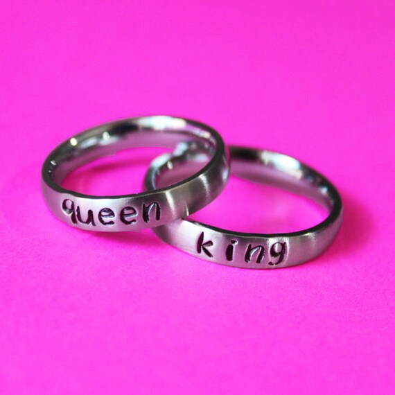 Juego king y Queen Ring Idea de regalo de compromiso de parejas Sus anillos y sus anillos regalo de aniversario de novia novio anillos de promesa