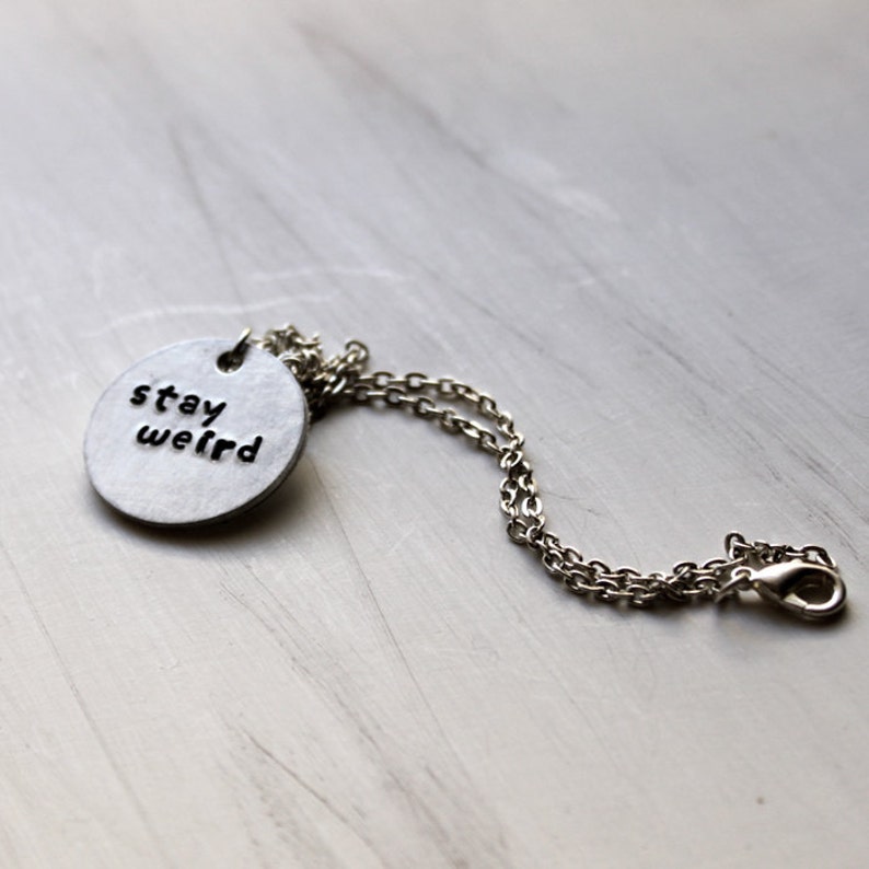 Stay Weird Necklace Weirdo Jewelry Fun Gift Idea Hand Etsy