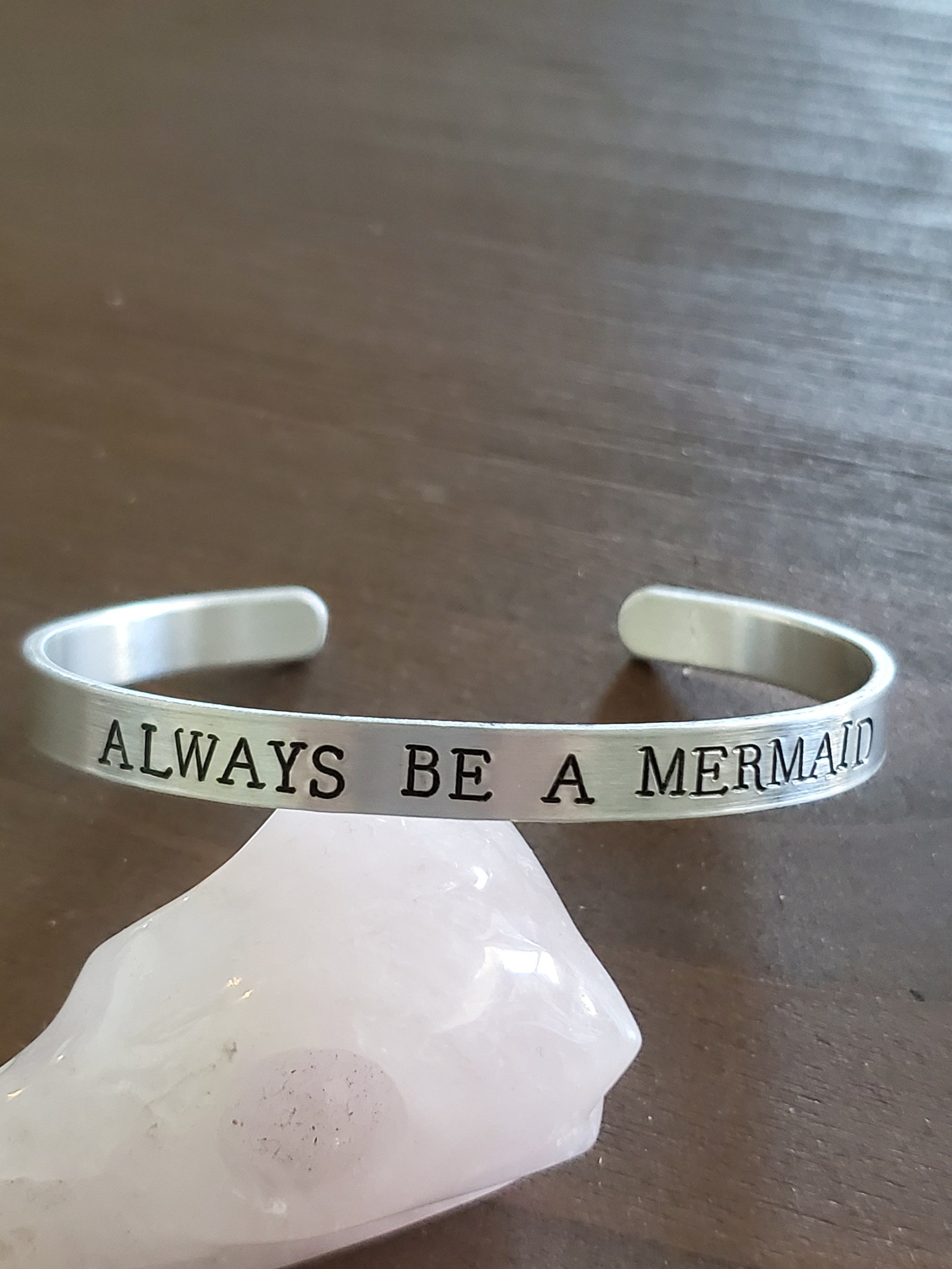 Always Be A Mermaid Bracelet Mermaid Jewelry Hand Stamped Etsy