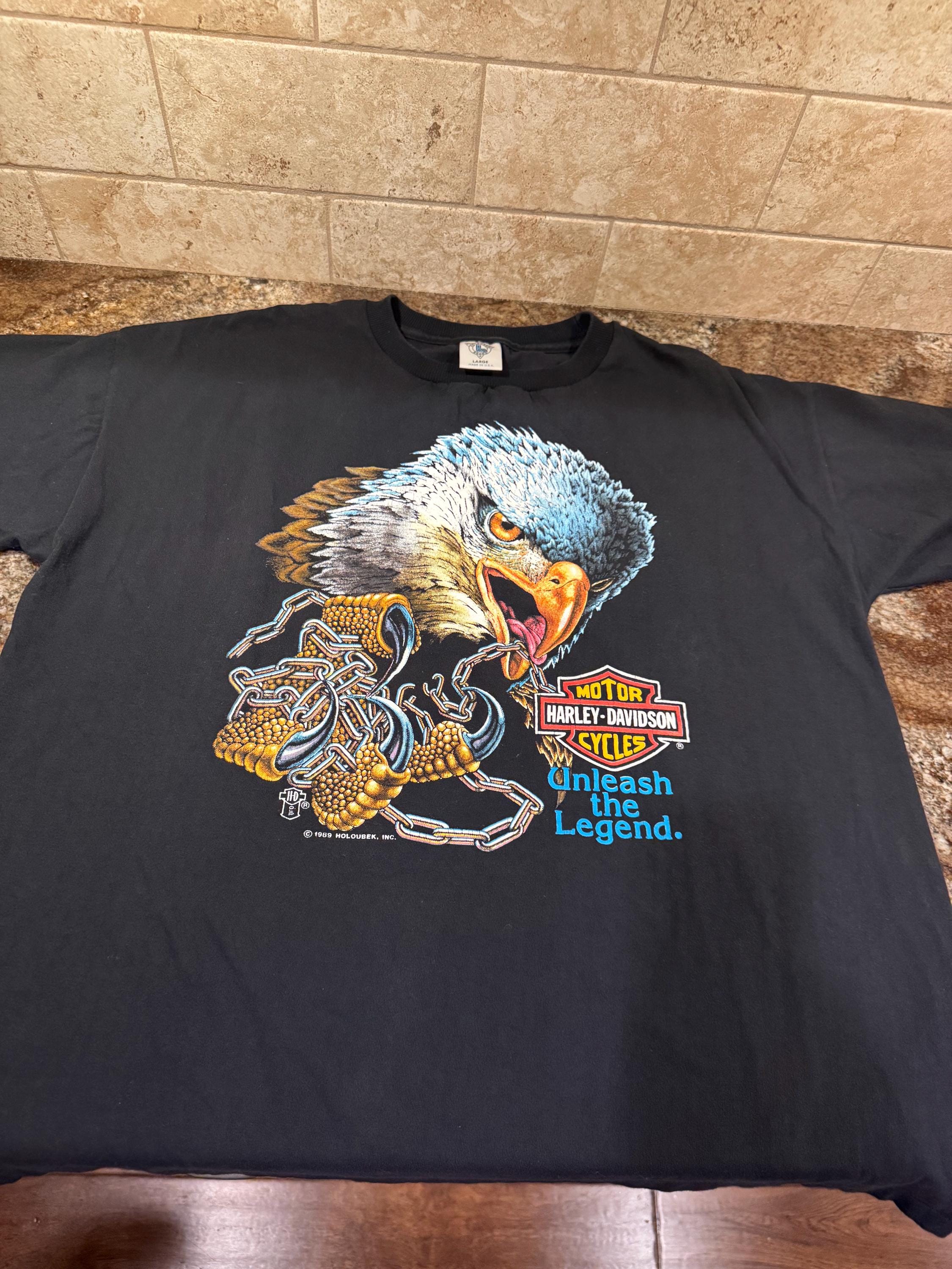 Harley-Davidson イーグルプリント Tシャツ　1989年 1989 Harley Shirt - Etsy