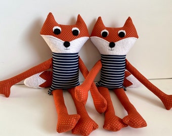 Orange Fox Stuffed Animal with Bushy Tail